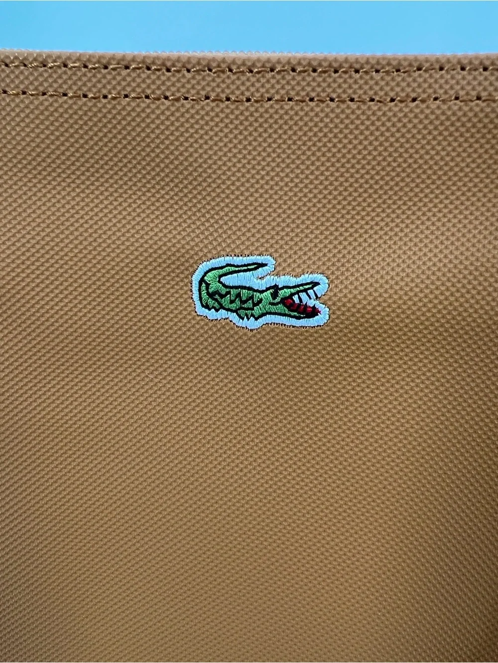 Lacoste Caramel Tote with Signature Crocodile Logo
